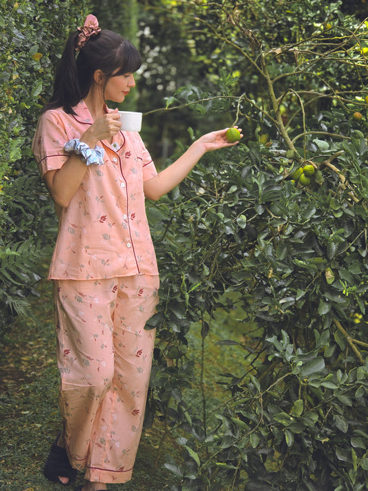 Pijama peach Pantalón y camisa REF. AQUA - Estilo y confort