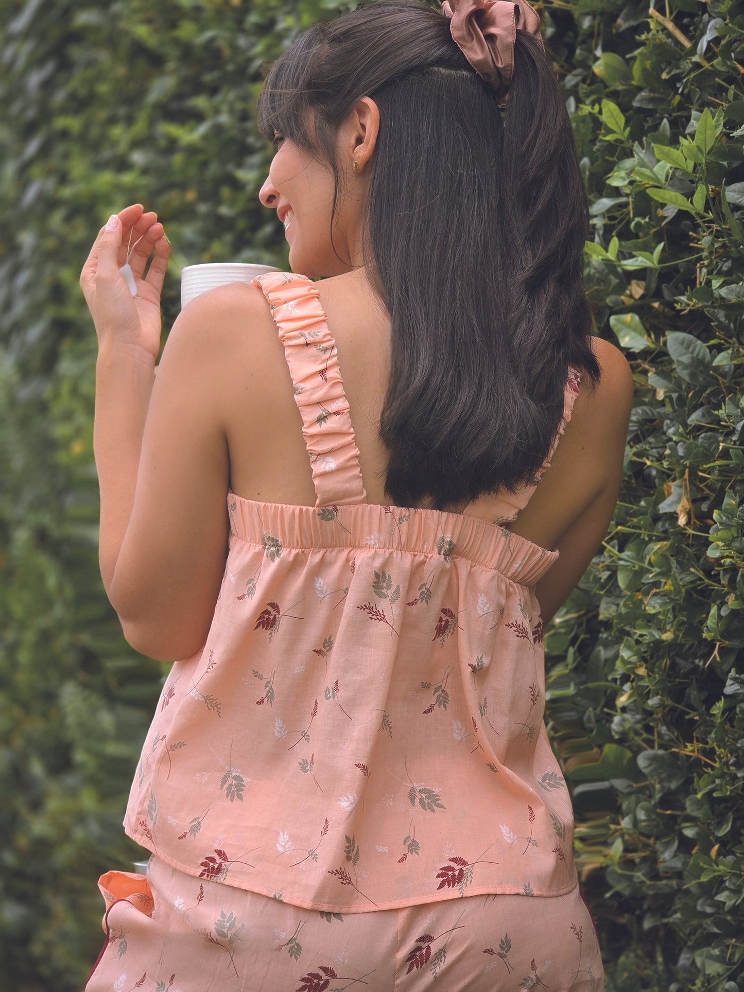 Pijama pantalón y blusa de tiras REF. MATISS  color Peach-  Frescura y estilo para dormir